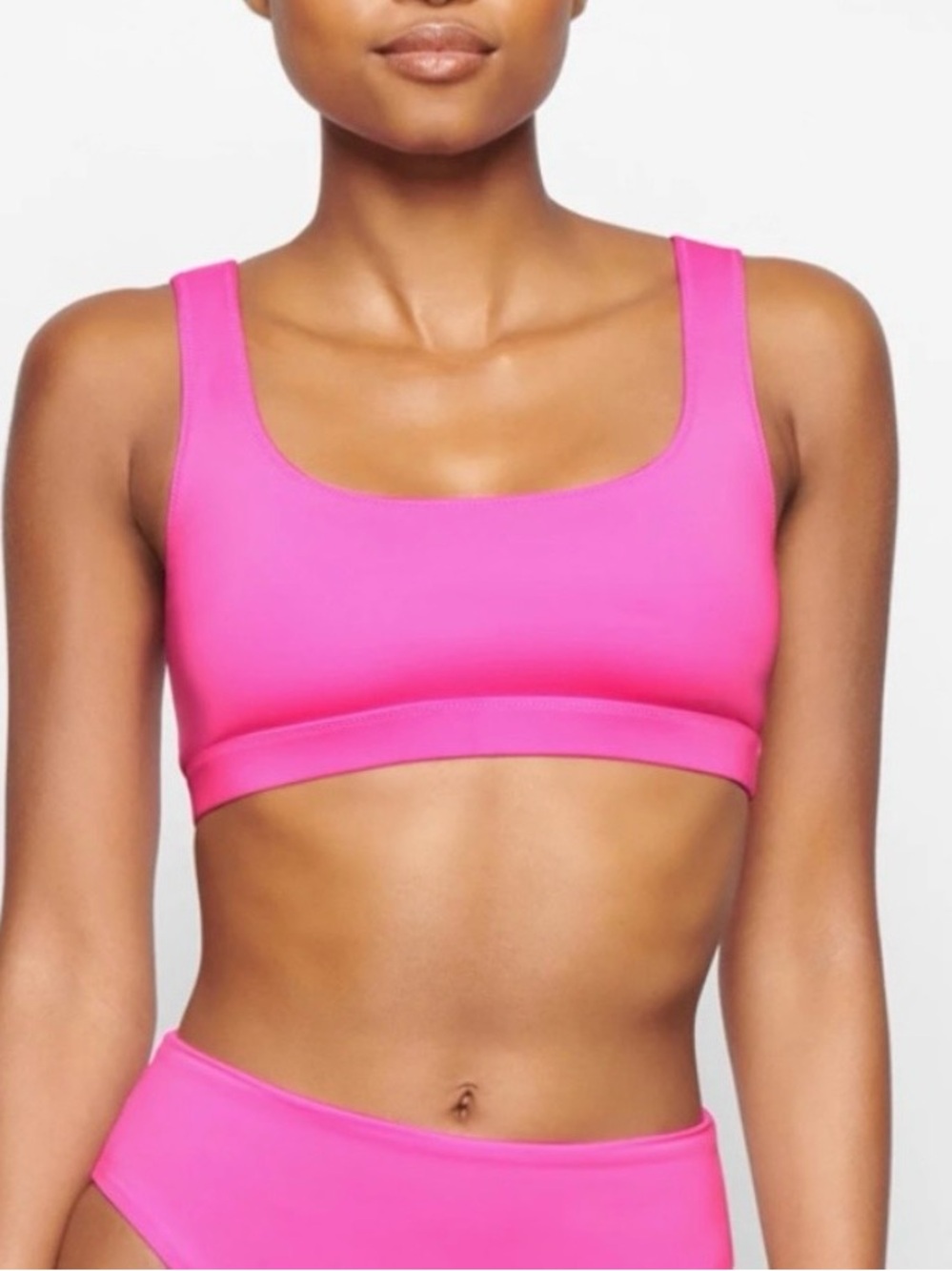 Skims NWT Tank Bikini Swim Top Taffy Pink Size M